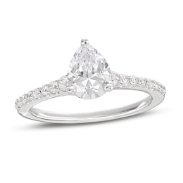 Previously Owned Lab-Created Diamonds by KAY Pear-Shaped Engagement Ring 1-1/5 ct tw 14K White Gold