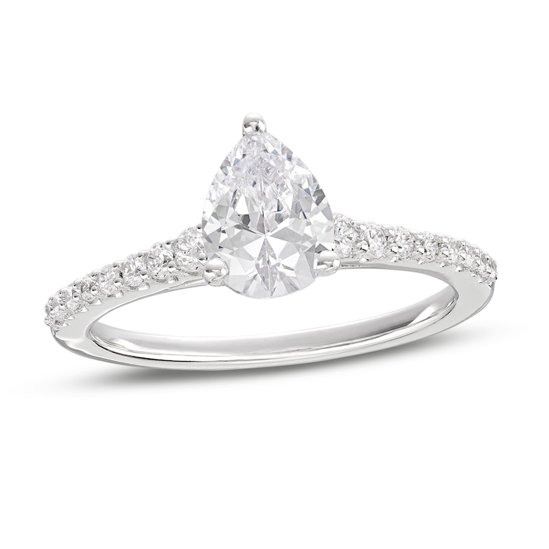 Previously Owned Lab-Created Diamonds by KAY Pear-Shaped Engagement Ring 1-1/5 ct tw 14K White Gold