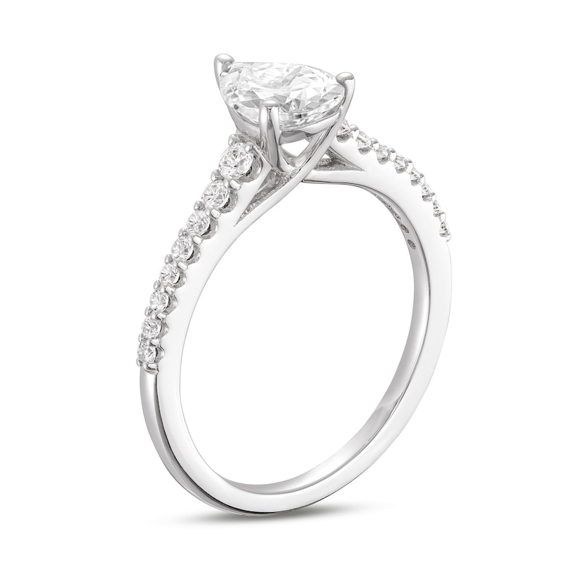 Previously Owned Lab-Created Diamonds by KAY Pear-Shaped Engagement Ring 1-1/5 ct tw 14K White Gold