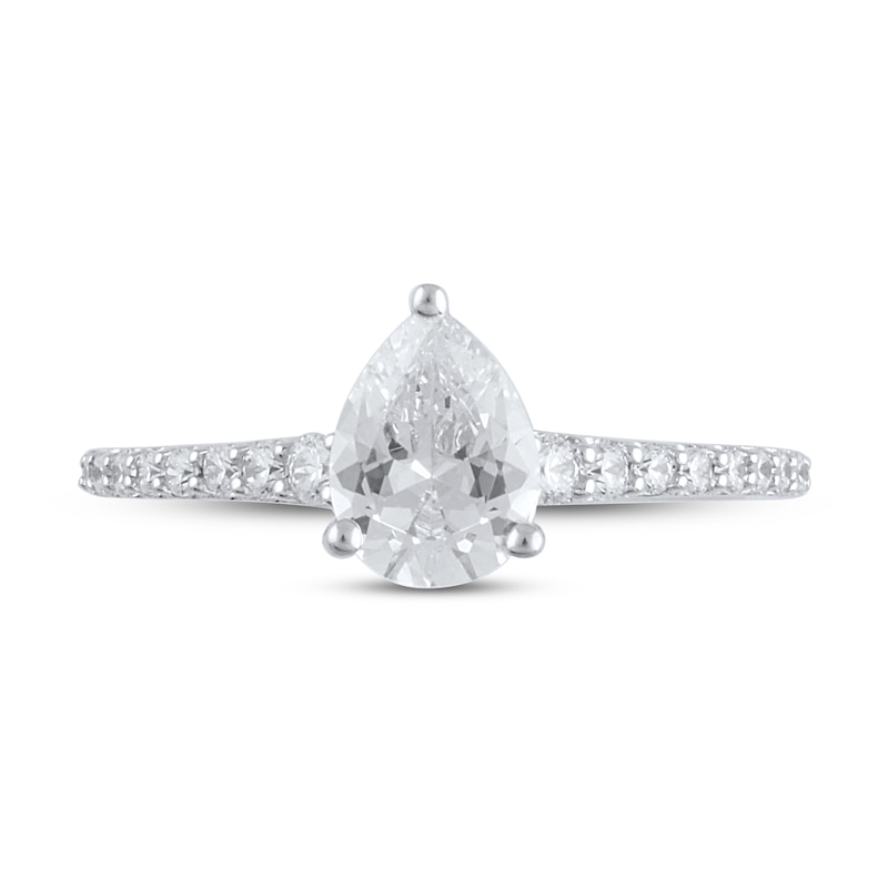 Previously Owned Lab-Created Diamonds by KAY Pear-Shaped Engagement Ring 1-1/5 ct tw 14K White Gold