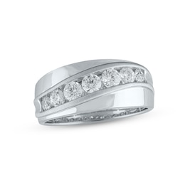 Previously Owned Men's Lab-Created Diamonds by KAY Wedding Band 1 ct tw 14K White Gold