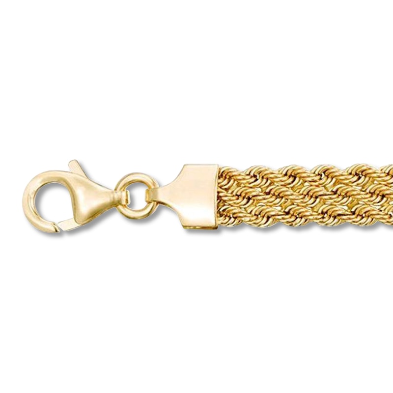 Main Image 2 of Previously Owned Solid Italian Multi Strand Rope Bracelet 14K Yellow Gold 7.5&quot;