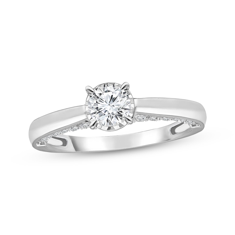 Main Image 1 of Previously Owned Diamond Engagement Ring 1 ct tw 10K White Gold (J/I3)