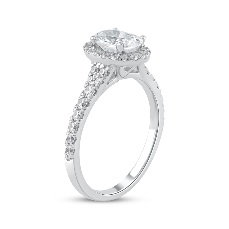 Previously Owned Lab-Created Diamonds by KAY Oval-Cut Engagement Ring 1-1/2 ct tw 14K White Gold