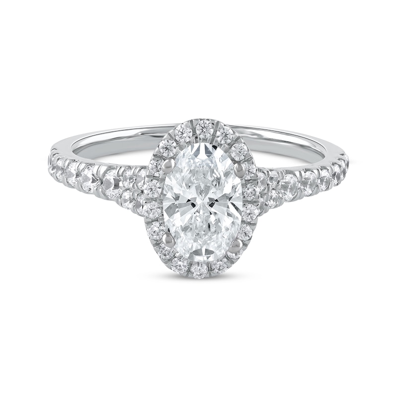 Previously Owned Lab-Created Diamonds by KAY Oval-Cut Engagement Ring 1-1/2 ct tw 14K White Gold