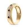 Thumbnail Image 2 of Previously Owned Men’s Square Cut Black & Round-Cut White Diamond Wedding Band 5/8 ct tw 10K Yellow Gold