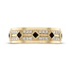 Thumbnail Image 3 of Previously Owned Men’s Square Cut Black & Round-Cut White Diamond Wedding Band 5/8 ct tw 10K Yellow Gold