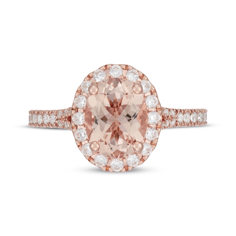 Main Image 3 of Previously Owned Neil Lane Oval-Cut Morganite & Diamond Engagement Ring 1/2 ct tw 14K Rose Gold