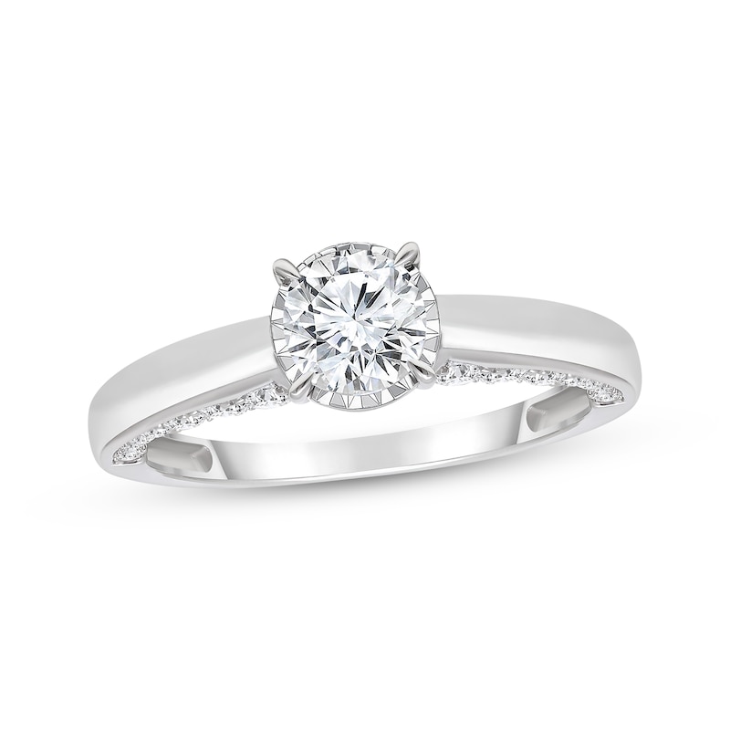 Main Image 1 of Previously Owned Round-Cut Diamond Solitaire Engagement Ring 1-1/2 ct tw 10K White Gold (J/I3)