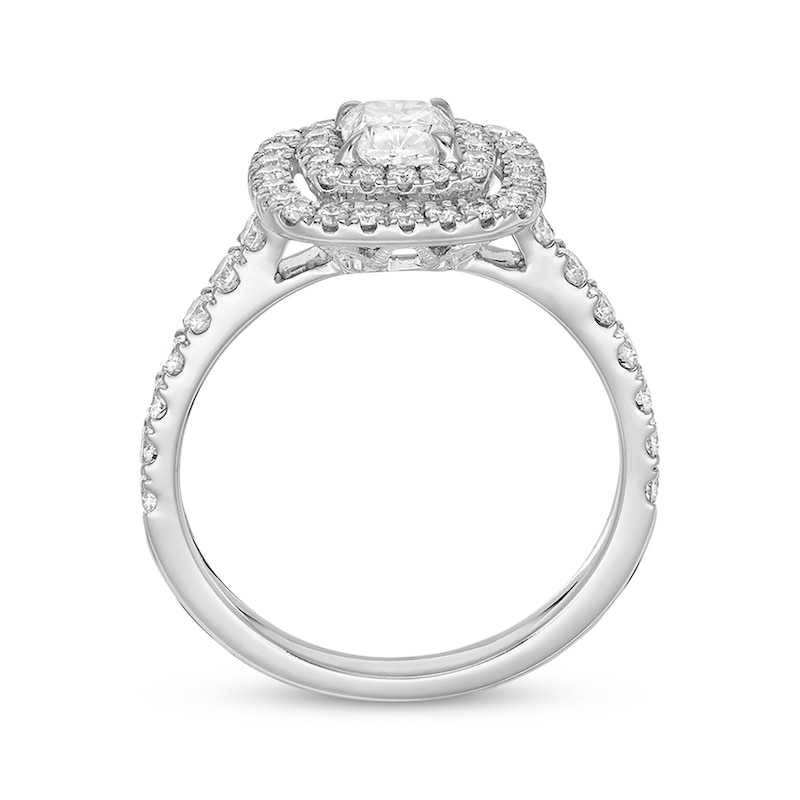 Main Image 3 of Previously Owned Neil Lane Engagement Ring 1-1/8 ct tw Cushion & Round-cut Diamonds 14K White Gold Size 7.5