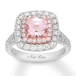 Previously Owned Neil Lane Morganite Engagement Ring 1-1/4 ct tw Diamonds 14K Two-Tone Gold Size 10