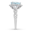 Thumbnail Image 3 of Previously Owned Neil Lane Aquamarine Engagement Ring 3/4 cttw Pear & Round-cut 14K White Gold Size 8