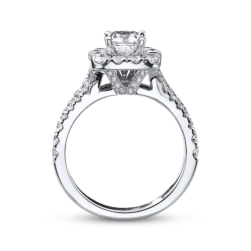 Main Image 3 of Previously Owned Neil Lane Diamond Engagement Ring 2-1/6 ct tw Cushion-cut 14K White Gold Size 6