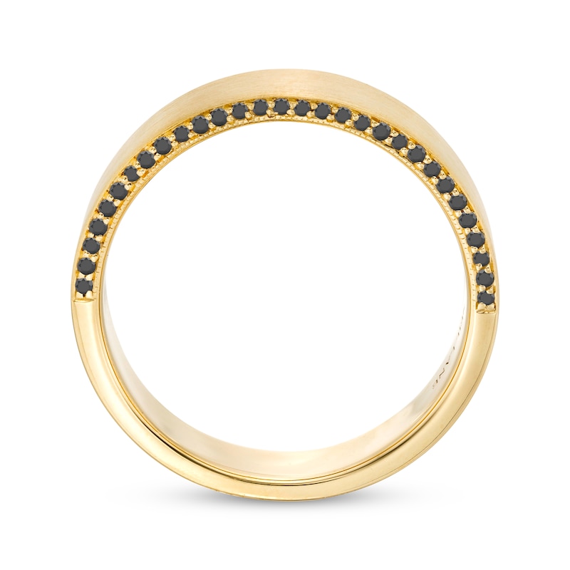 Main Image 3 of Previously Owned Neil Lane Men's Black Diamond Wedding Band 1/5 ct tw 14K Yellow Gold Size 11.5