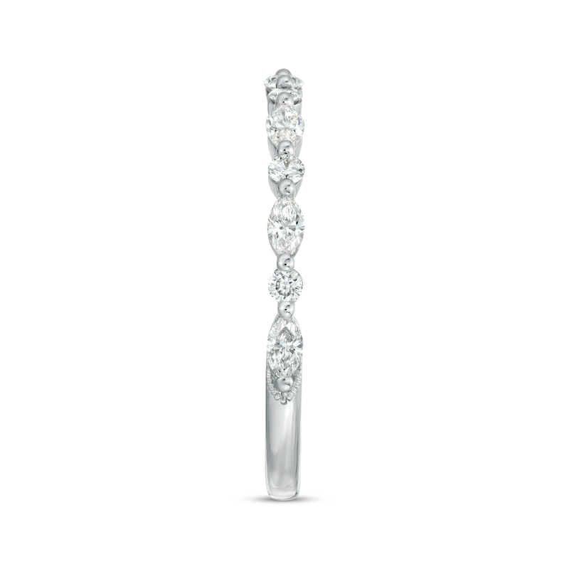 Main Image 3 of Previously Owned Neil Lane Premiere Diamond Anniversary Ring 1/2 ct tw Round/Marquise 14K White Gold Size 4