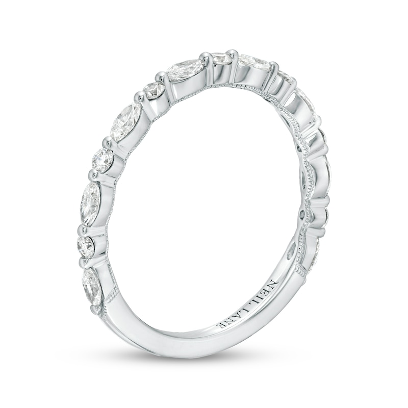 Main Image 4 of Previously Owned Neil Lane Premiere Diamond Anniversary Ring 1/2 ct tw Round/Marquise 14K White Gold Size 4