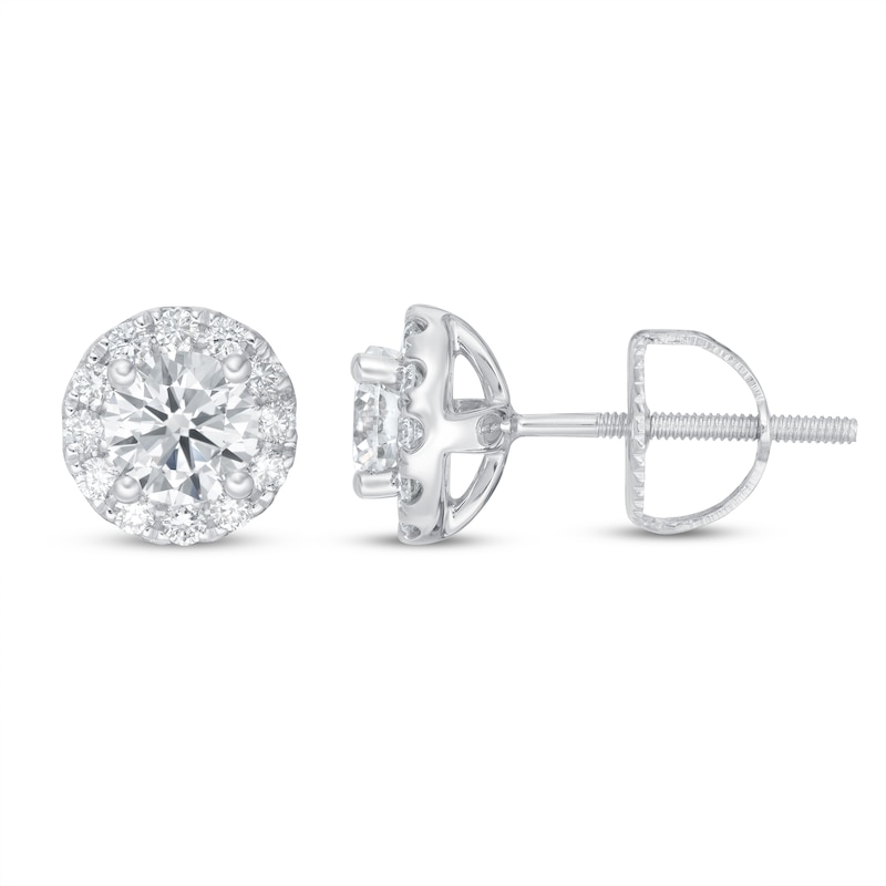 Main Image 2 of Previously Owned Lab-Grown Diamonds by KAY Earrings 1 ct tw 14K White Gold (F/SI2)