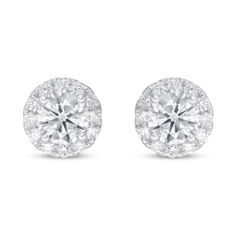 Main Image 3 of Previously Owned Lab-Grown Diamonds by KAY Earrings 1 ct tw 14K White Gold (F/SI2)