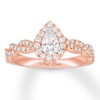 Thumbnail Image 1 of Previously Owned Neil Lane Engagement Ring 3/4 ct tw Pear & Round-cut Diamonds 14K Rose Gold