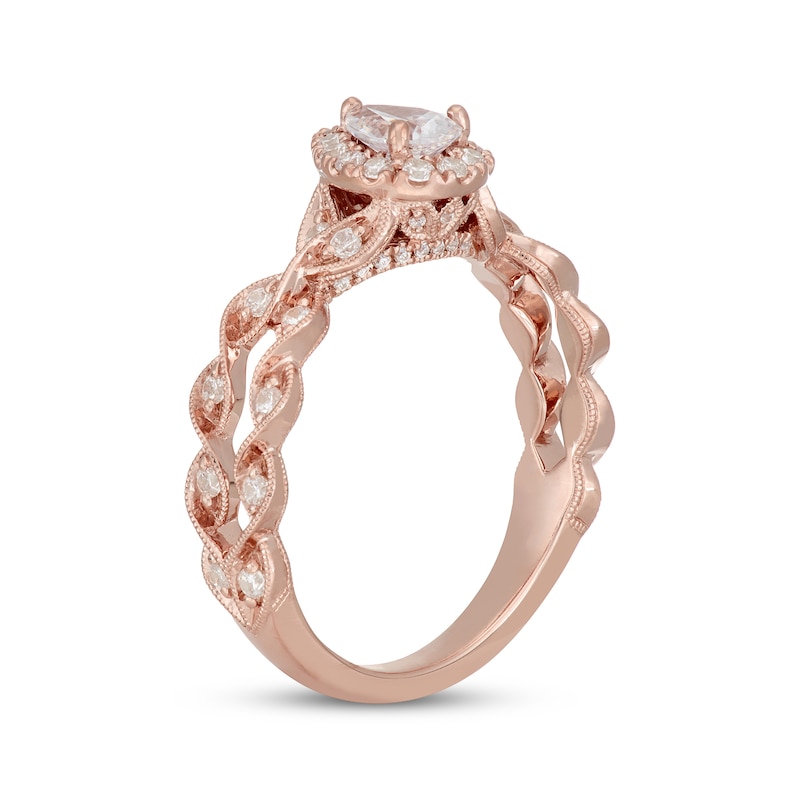 Main Image 2 of Previously Owned Neil Lane Diamond Engagement Ring 5/8 ct tw Pear & Round-cut 14K Rose Gold Size 4