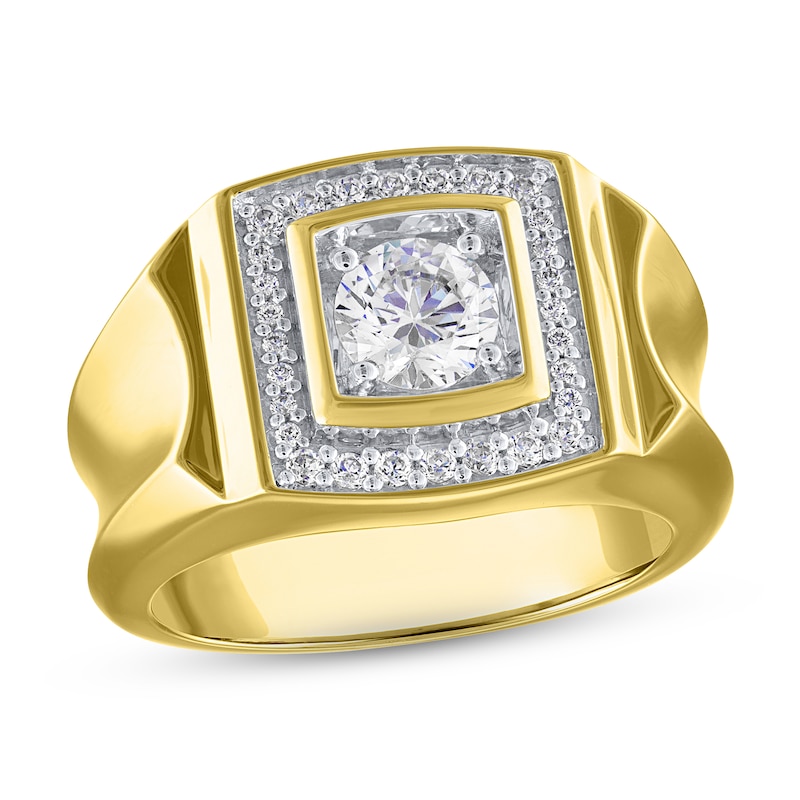 Previously Owned Men's Lab-Created Diamonds by KAY Square Ring 1 ct tw 14K Yellow Gold