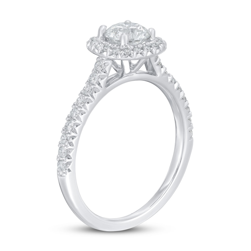 Main Image 2 of Previously Owned Lab-Grown Diamonds by KAY Engagement Ring 1 ct tw Round-cut 14K White Gold