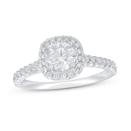 Previously Owned Lab-Grown Diamonds by KAY Engagement Ring 1 ct tw Round-cut 14K White Gold