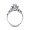 Thumbnail Image 3 of Previously Owned Neil Lane Round-Cut Diamond Halo Draped Engagement Ring 1-1/5 ct tw 14K White Gold Size 4