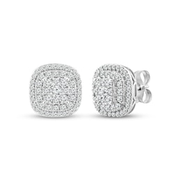 Previously Owned Lab-Grown Diamonds by KAY Cushion-Shaped Stud Earrings 1 ct tw 10K White Gold