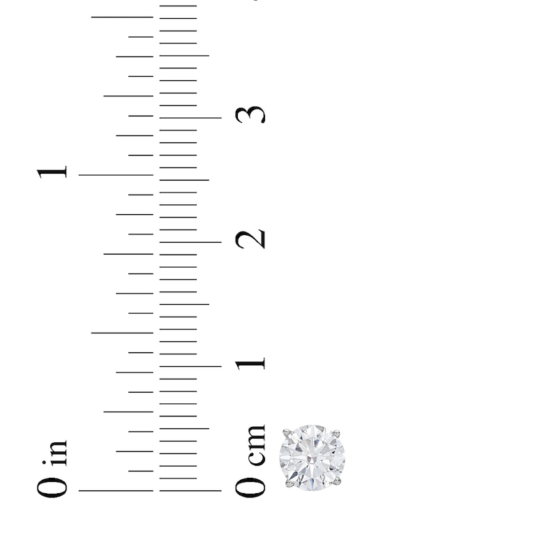 Main Image 5 of Previously Owned Lab-Grown Diamonds by KAY Solitaire Stud Earrings 1 ct tw 14K White Gold (F/SI2)