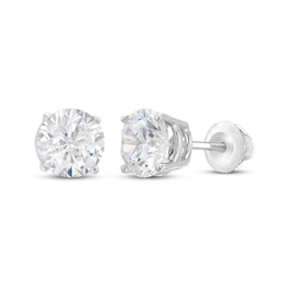 Previously Owned Lab-Grown Diamonds by KAY Solitaire Stud Earrings 2 ct tw 14K White Gold (F/VS2)