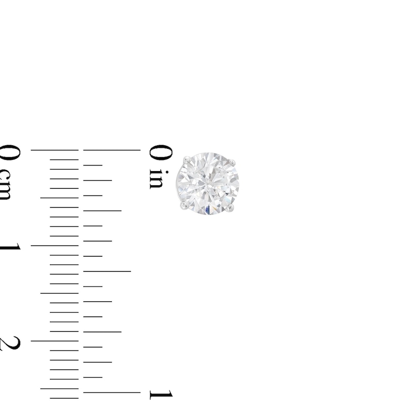 Main Image 3 of Previously Owned Lab-Grown Diamonds by KAY Solitaire Stud Earrings 2 ct tw 14K White Gold (F/VS2)