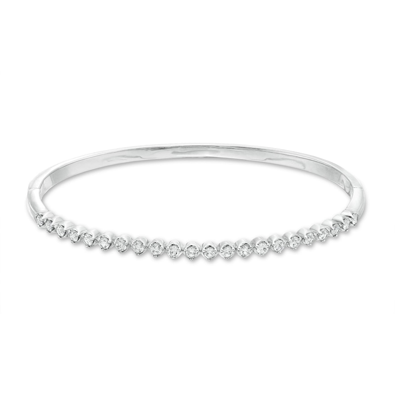 Previously Owned Lab-Grown Diamonds by KAY Bangle Bracelet 1 ct tw 14K White Gold