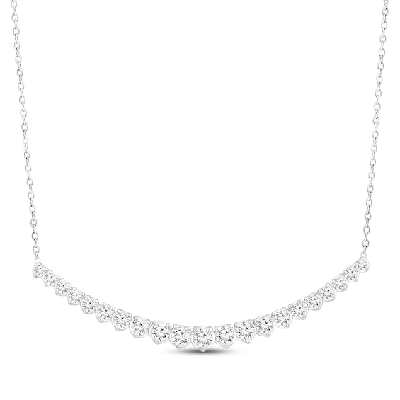 Previously Owned Lab-Created Diamonds by KAY Smile Necklace 1-1/2 ct tw 14K White Gold 18"