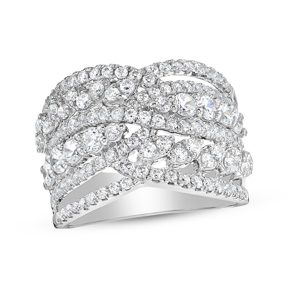 Previously Owned Diamond Multi-Row Crossover Fashion Ring 2 ct tw 10K White Gold Size 7