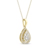 Thumbnail Image 2 of Previously Owned Diamond Teardrop Halo Necklace 1/2 ct tw 10K Yellow Gold 18&quot;