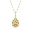 Thumbnail Image 3 of Previously Owned Diamond Teardrop Halo Necklace 1/2 ct tw 10K Yellow Gold 18&quot;