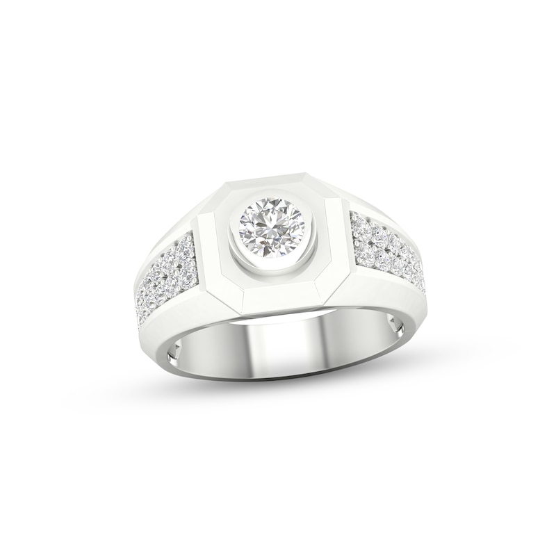 Main Image 1 of Previously Owned Men's Lab-Grown Diamonds by KAY Ring 1-1/4 ct tw 14K White Gold