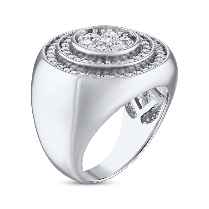 Main Image 2 of Previously Owned Men's Lab-Grown Diamonds by KAY Ring 2 ct tw Round-cut 14K White Gold