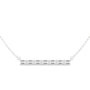 Thumbnail Image 0 of Previously Owned Lab-Created Diamonds by KAY Baguette & Round-Cut Bar Necklace 1/2 ct tw 14K White Gold 18"