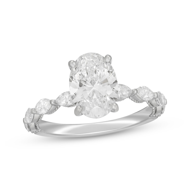 Main Image 1 of Previously Owned Neil Lane Artistry Oval-Cut Lab-Grown Diamond Engagement Ring 2-5/8 ct tw 14K White Gold