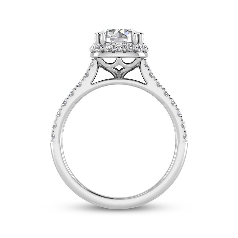 Main Image 3 of Previously Owned Lab-Grown Diamonds by KAY Engagement Ring 1-7/8 ct tw Round-cut 14K White Gold