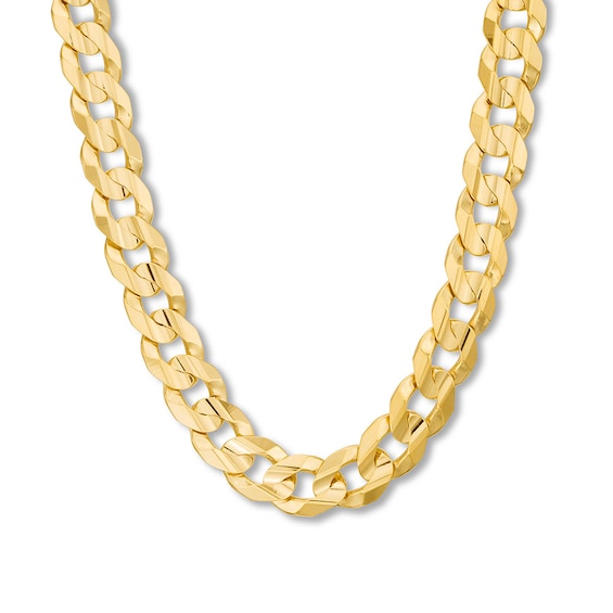 Previously Owned Cuban Curb Chain Necklace Solid 14K Yellow Gold 22"