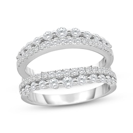 Previously Owned Lab-Grown Diamonds by KAY Enhancer Ring 1 ct tw Round-cut 14K White Gold