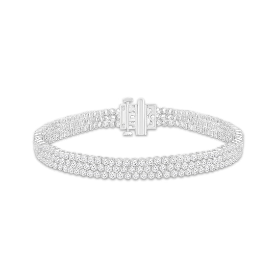 Previously Owned Lab-Created Diamonds by KAY Triple-Row Bracelet 6 ct tw 10K White Gold 7.25"