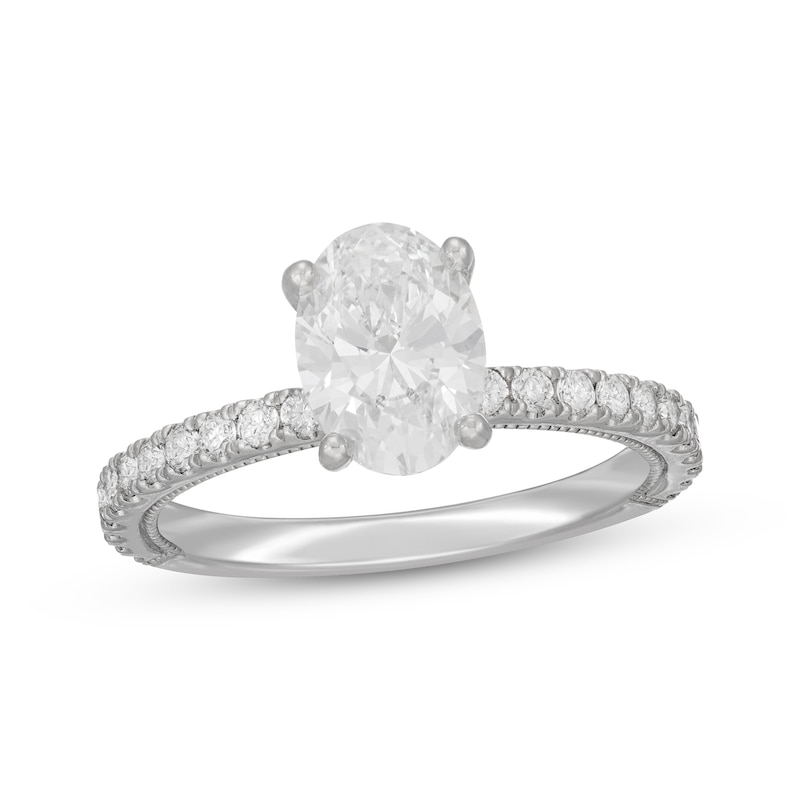 Main Image 1 of Previously Owned Neil Lane Artistry Oval-Cut Lab-Grown Diamond Engagement Ring 2 ct tw 14K White Gold