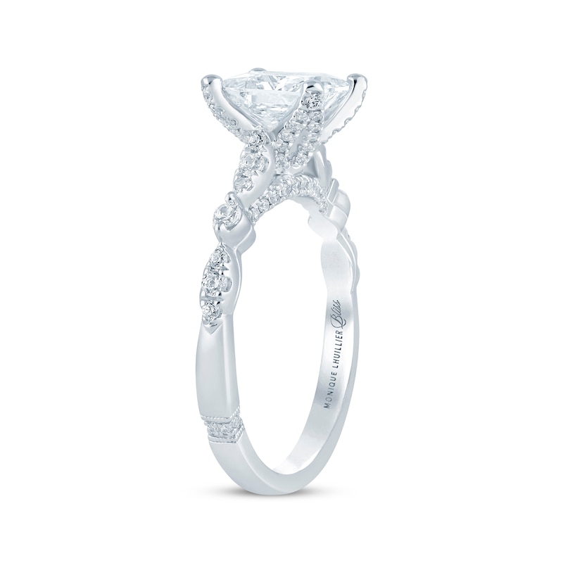 Main Image 2 of Previously Owned Monique Lhuillier Bliss Princess-Cut Lab-Grown Diamond Engagement Ring 1-7/8 ct tw 18K White Gold