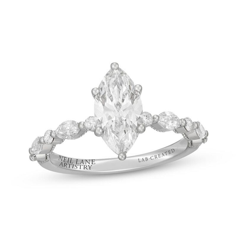 Main Image 1 of Previously Owned Neil Lane Artistry Marquise-Cut Lab-Grown Diamond Engagement Ring 2 ct tw 14K White Gold