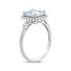 Thumbnail Image 2 of Previously Owned Emerald-Cut Aquamarine & Diamond Ring 1/10 ct tw 10K White Gold