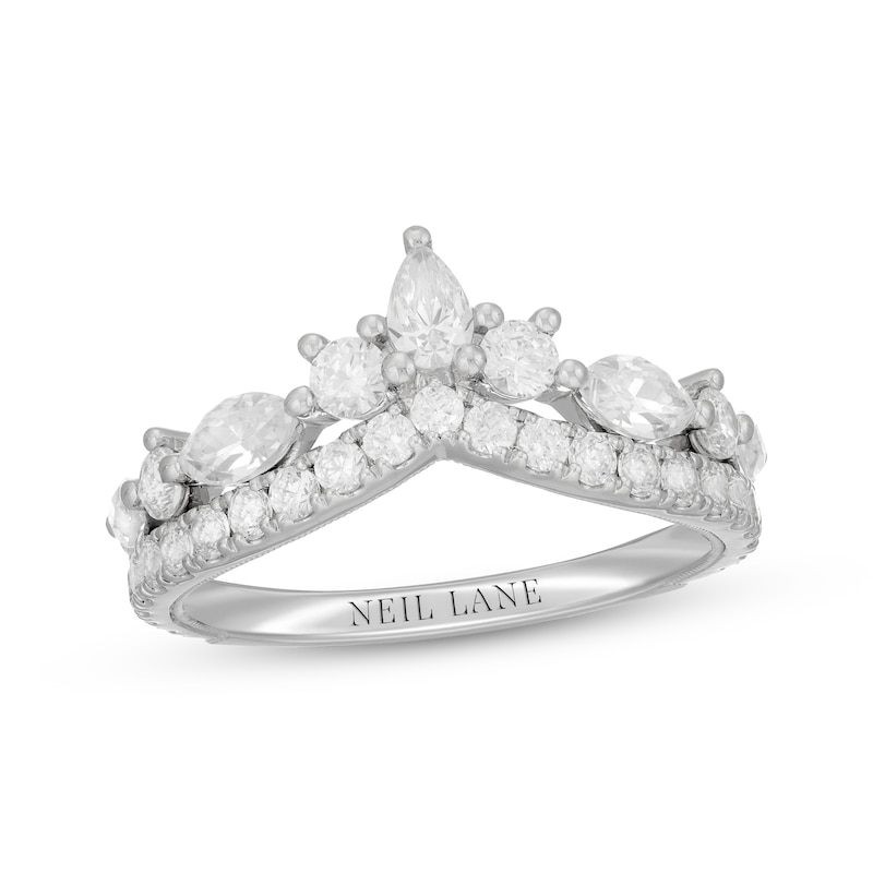 Main Image 1 of Previously Owned Neil Lane Pear, Round & Marquise-Cut Diamond Chevron Anniversary Ring 1-1/2 ct tw 14K White Gold